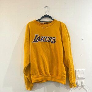 90s Vintage Yellow LA Lakers Sweatshirt Crewneck - Size Large